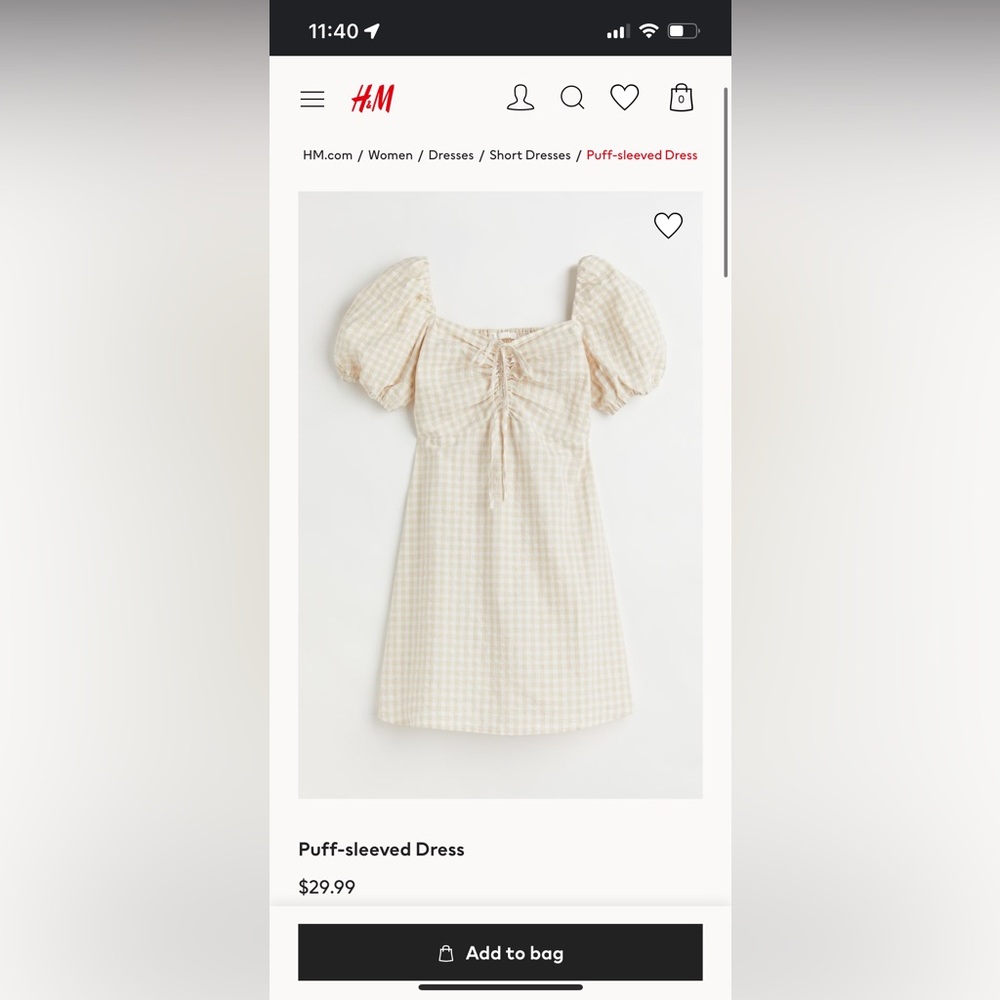 H&M Puff-sleeved Dress